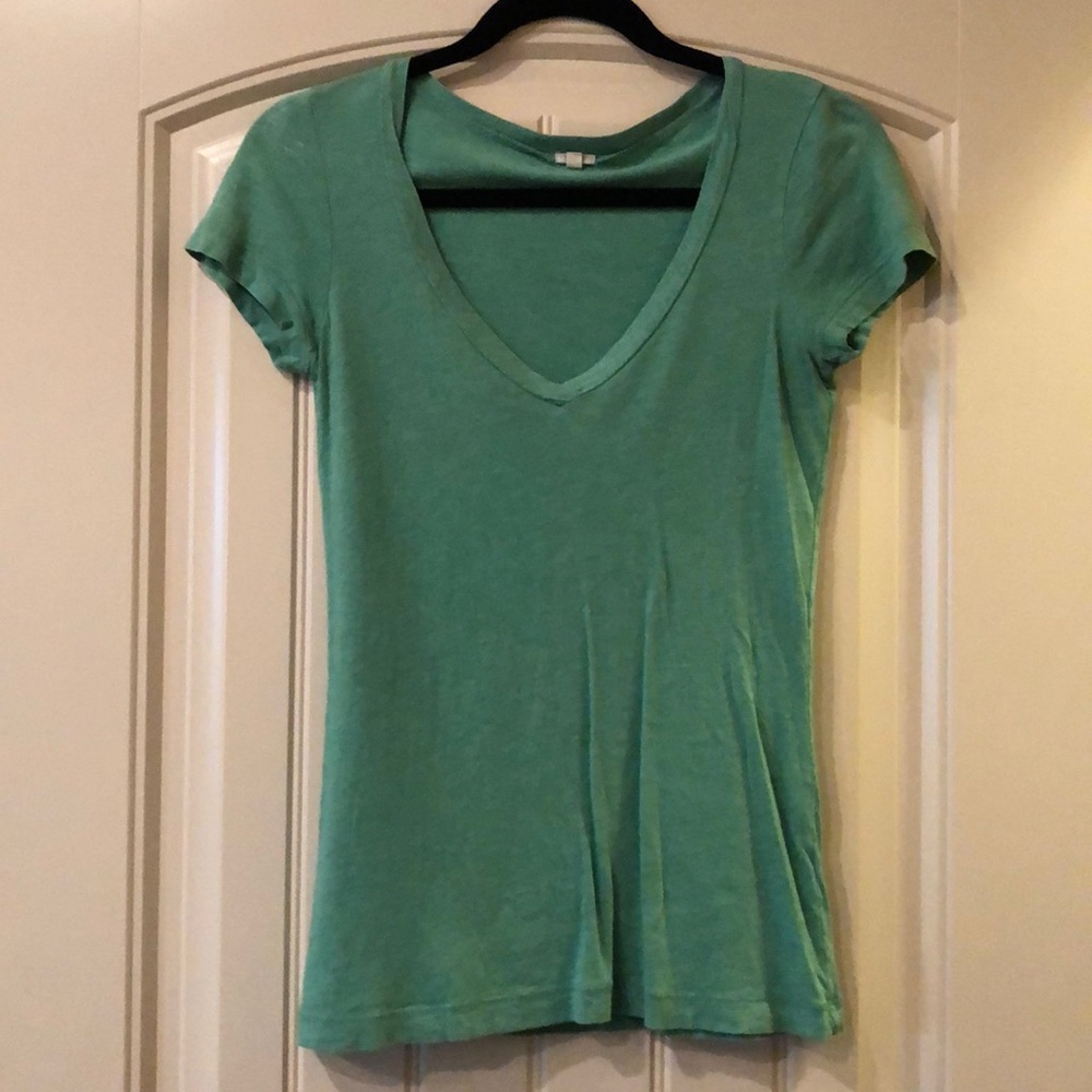XS JCrew green short sleeve shirt